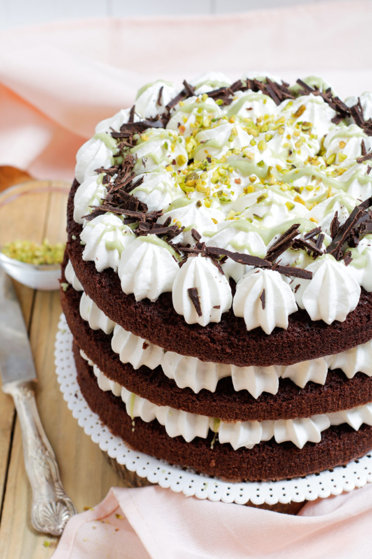 Torta Nuda Cioccolato E Pistacchio